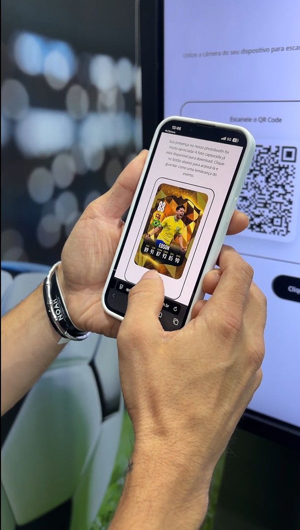 Foto personalizada da ativação acessada pelo celular